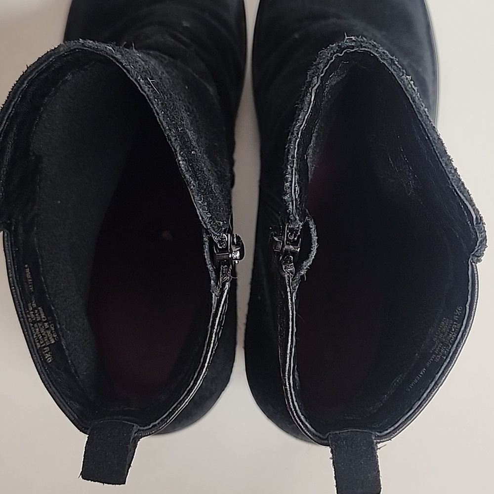 Bionica Black Suede Leather Wedge Slip Resistant Boots Size 9.5 Goth Minimalist - Picture 7 of 12
